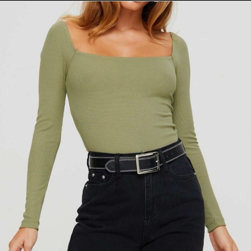 Women's Green Long Sleeve Top